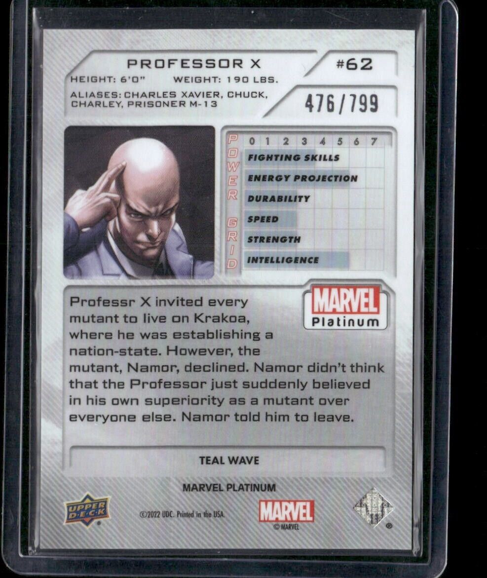 Professor X #62 Teal Wave /799 Upper Deck 2023 Marvel Platinum