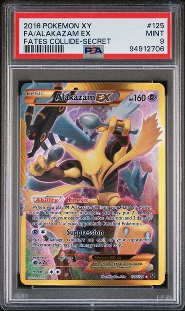 Alakazam EX #125 Secret Rare PSA 9 2016 XY Fates Collide Pokemon Card