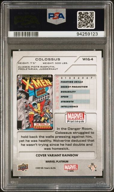 Collosus WI64 Cover Variant Rainbow PSA 9 Upper Deck 2023 Marvel Platinum