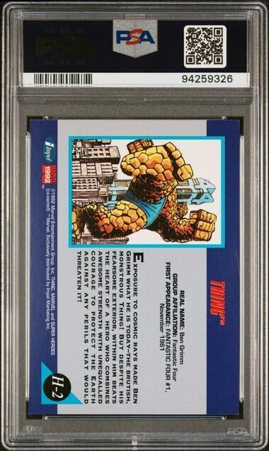 Thing #H-2 PSA 8 Hologram 1992 Impel Marvel Universe