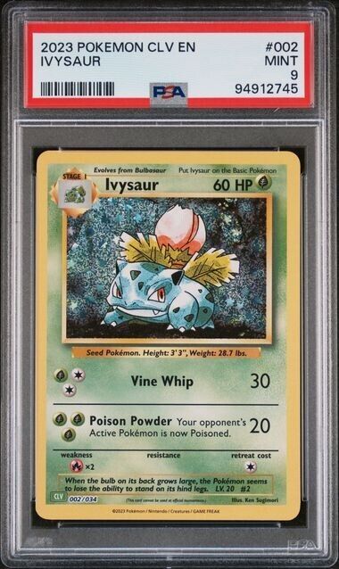 Ivysaur Holo #002 PSA 9 CLV TCG Classic Collection 2023 Pokemon Card