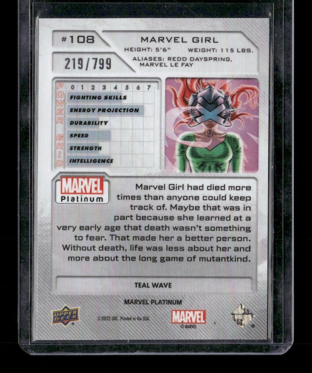 Marvel Girl #108 Teal Wave /799 Upper Deck 2023 Marvel Platinum