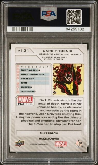 Dark Pheonix #121 Blue Rainbow PSA 10 Upper Deck 2023 Marvel Platinum