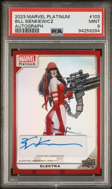 Elektra #103 Creator Auto Red Rainbow PSA 9 Upper Deck 2023 Marvel Platinum