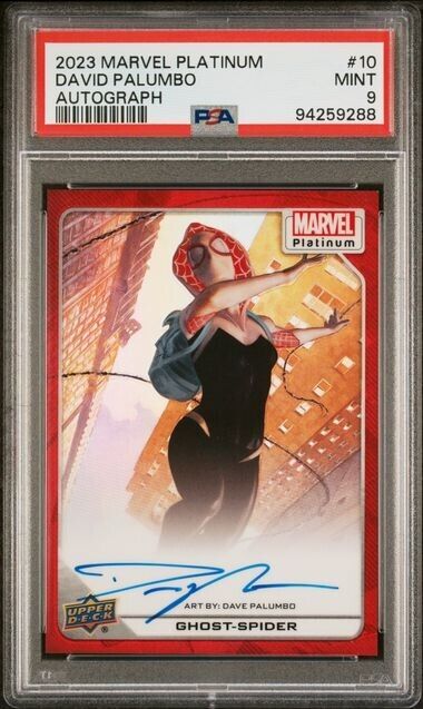 Ghost-Spider #10 Artist Auto Red Rainbow PSA 9 Upper Deck 2023 Marvel Platinum