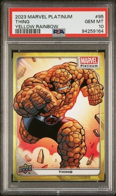 Thing #95 Yellow Rainbow PSA 10 Upper Deck 2023 Marvel Platinum