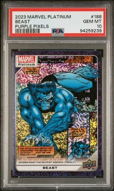 Beast #188Purple Pixels /35 PSA 10 Upper Deck 2023 Marvel Platinum