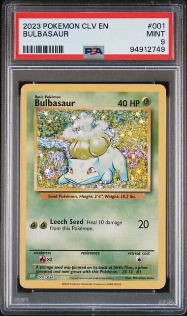 Bulbasaur Holo #001 PSA 9 CLV TCG Classic Collection 2023 Pokemon Card