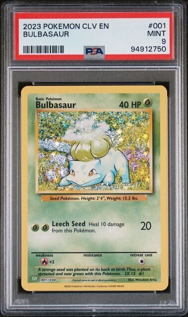 Bulbasaur Holo #001 PSA 9 CLV TCG Classic Collection 2023 Pokemon Card