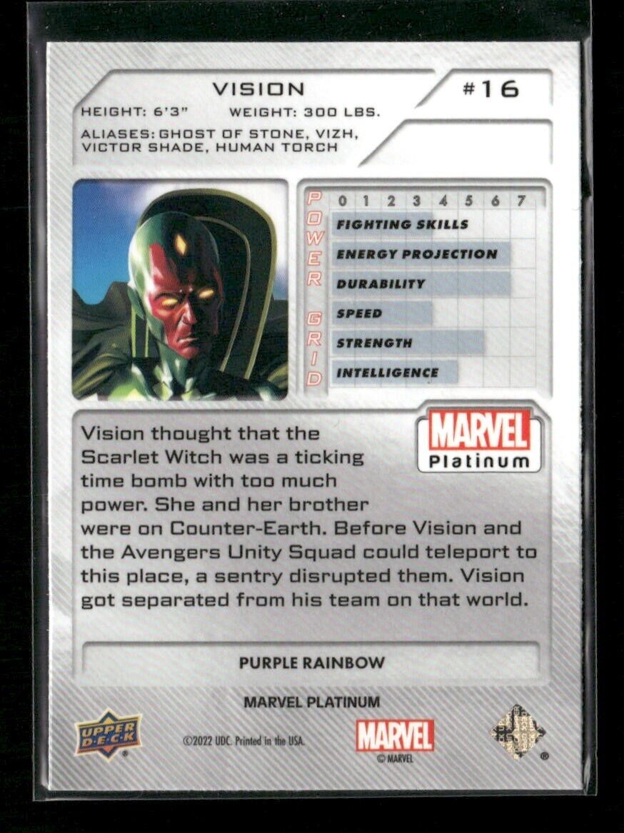 2023 Upper Deck Marvel Platinum Vision #16 Purple Rainbow