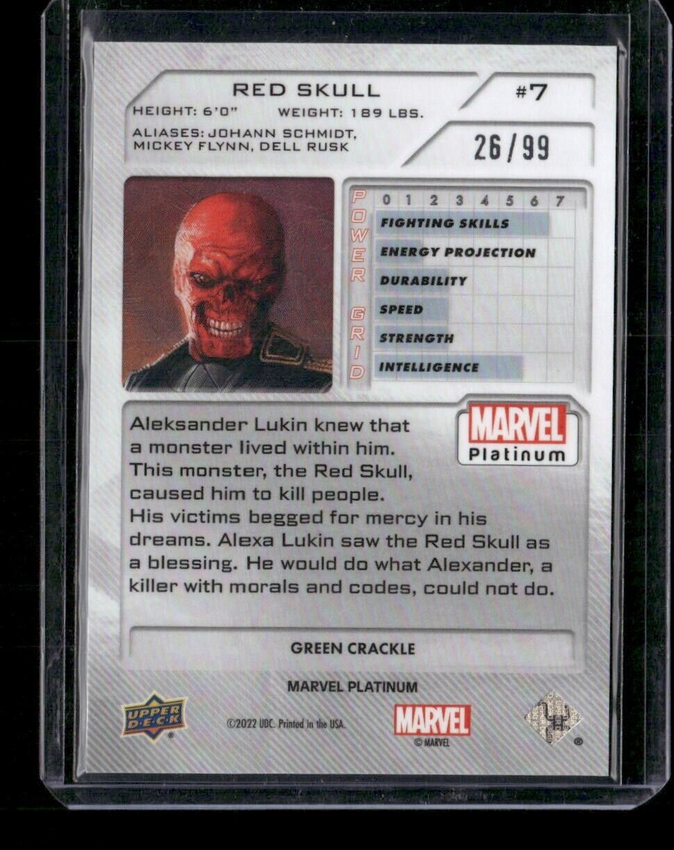 Red Skull #7 Green Crackle /99 Upper Deck 2023 Marvel Platinum