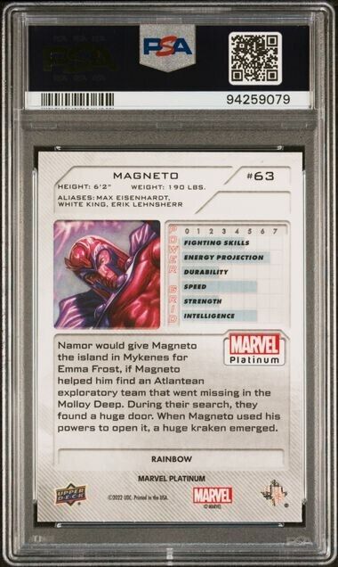 Magneto #63 Rainbow PSA 10 Upper Deck 2023 Marvel Platinum