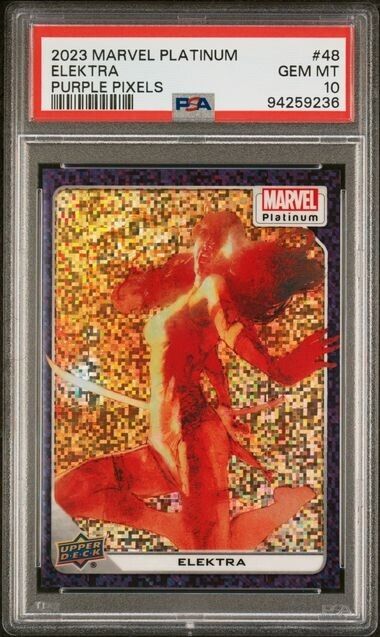 Elektra #48 Purple Pixels /35 PSA 10 Upper Deck 2023 Marvel Platinum