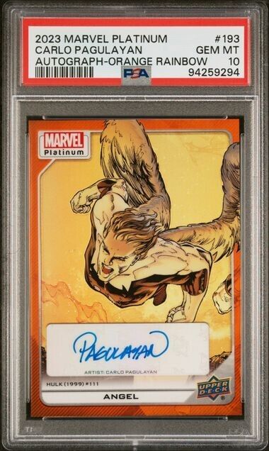 Angel #193 Creator Auto Orange Rainbow /25 PSA 10 UD 2023 Marvel Platinum