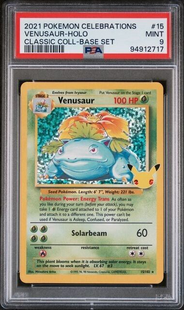 Venusaur Holo #15 PSA 9 Classic Collection 2021 Celebrations Pokemon Card