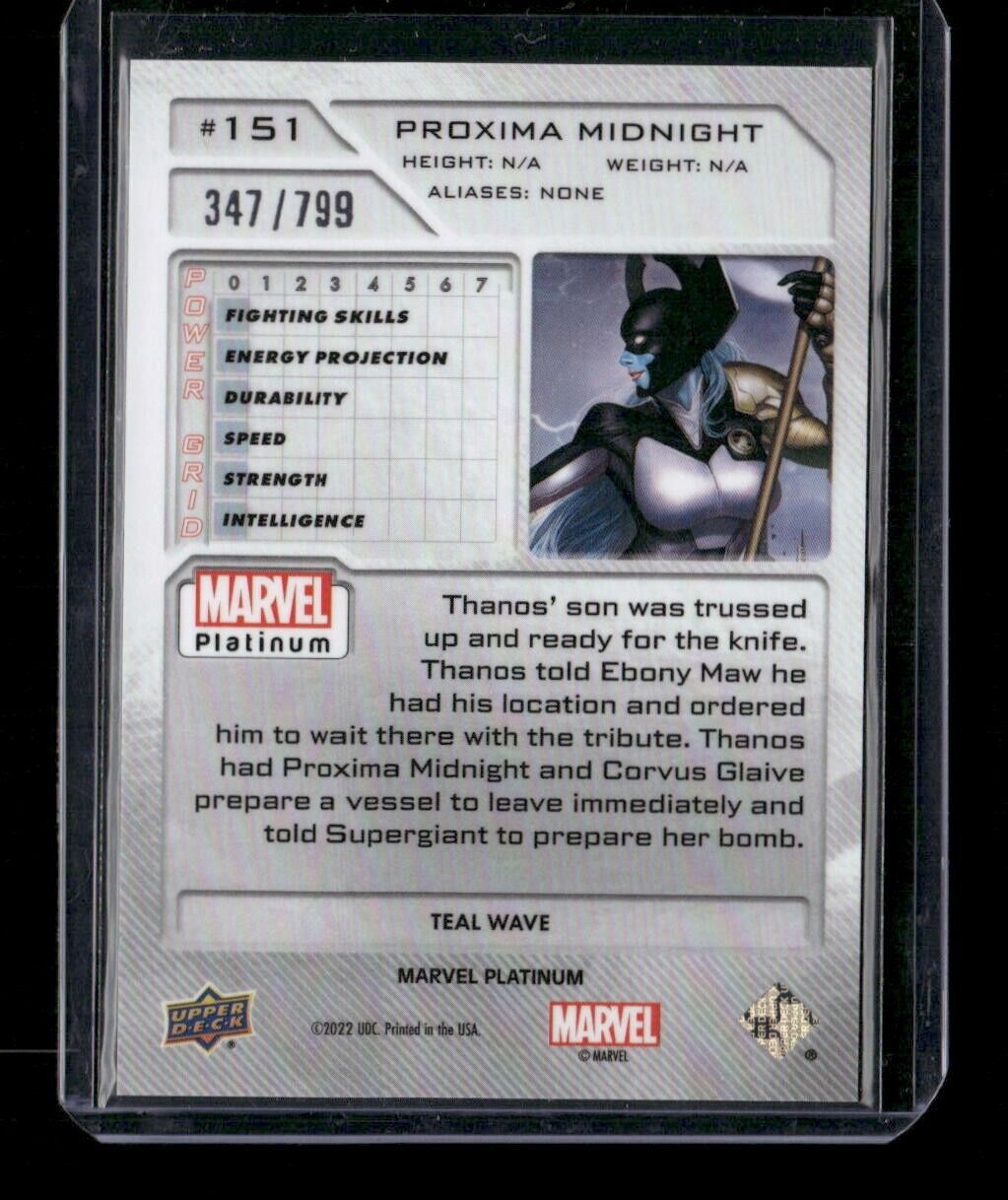 Proxima Midnight #151 Teal Wave /799 Upper Deck 2023 Marvel Platinum