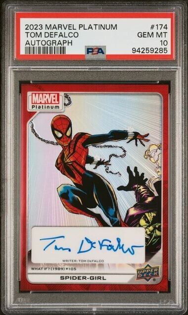 Spider-Girl #174 Creator Auto Red Rainbow PSA 10 Upper Deck 2023 Marvel Platinum