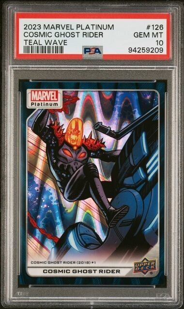 Cosmic Ghost Rider #126 Teal Wave /799 PSA 10 Upper Deck 2023 Marvel Platinum