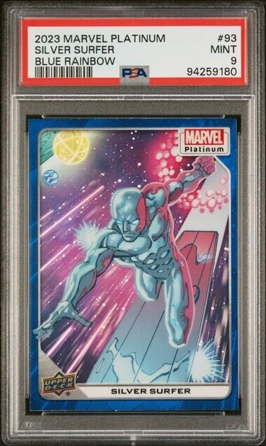 Silver Surfer #93 Blue Rainbow PSA 9 Upper Deck 2023 Marvel Platinum