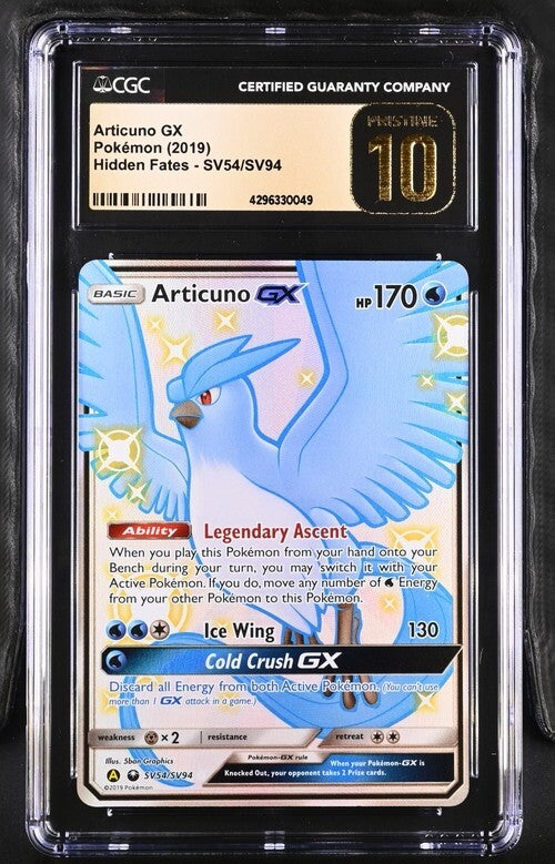 CGC 10 PRISTINE Articuno GX SV54 2019 Hidden Fates Pokemon Card BGS Black Label?