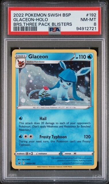 Glaceon #192 Holo PSA 8 2022 Pokemon SWSH Black Star Promo