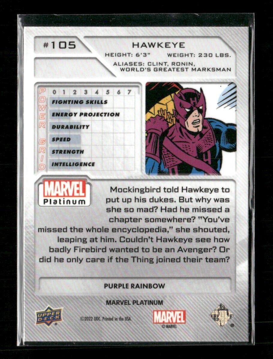 Hawkeye #105 Teal Wave /799 Upper Deck 2023 Marvel Platinum