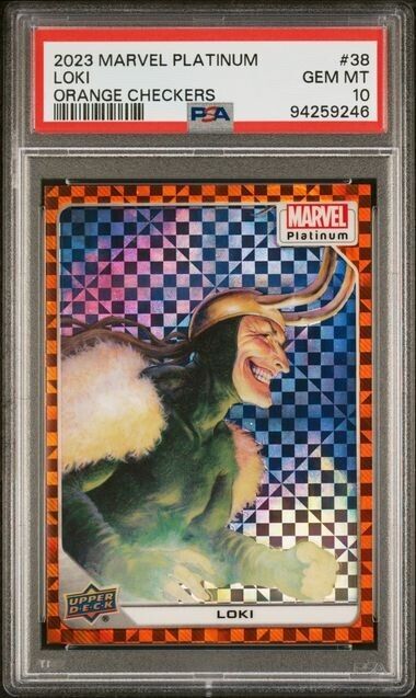 Loki #25 Orange Checkers OMEGA 33/33 PSA 10 Upper Deck 2023 Marvel Platinum