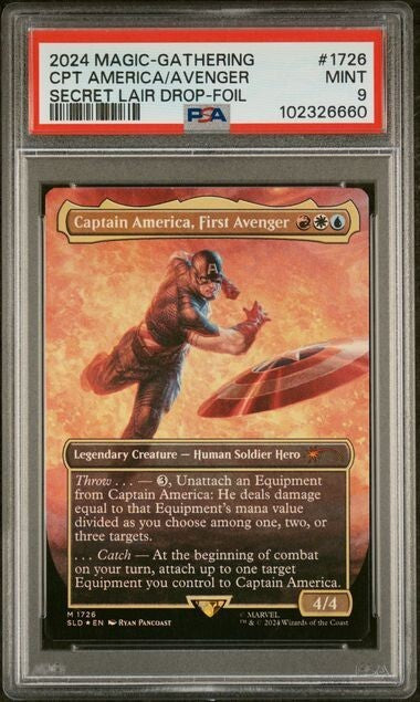 PSA 9 Captain America, First Avenger #1726 2024 Magic Marvel Secret Lair