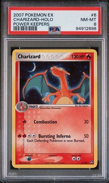 Charizard #6 Holo PSA 8 2007 EX Power Keepers Pokemon Card