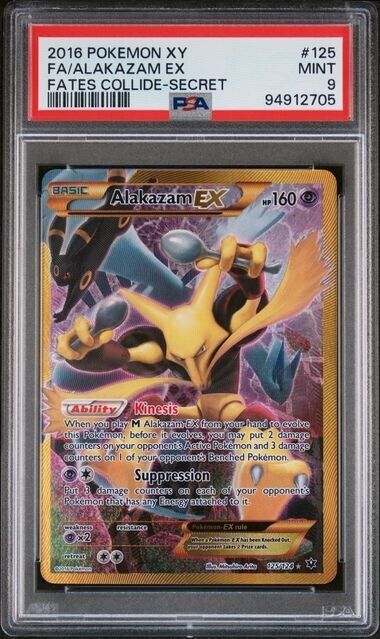 Alakazam EX #125 Secret Rare PSA 9 2016 XY Fates Collide Pokemon Card