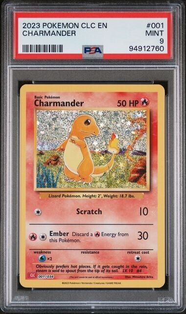 Charmander Holo #001 PSA 9 CLC TCG Classic Collection 2023 Pokemon Card