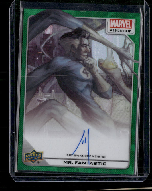 Mr. Fantastic #55 Artist Auto Green Rainbow /10 Upper Deck 2023 Marvel Platinum