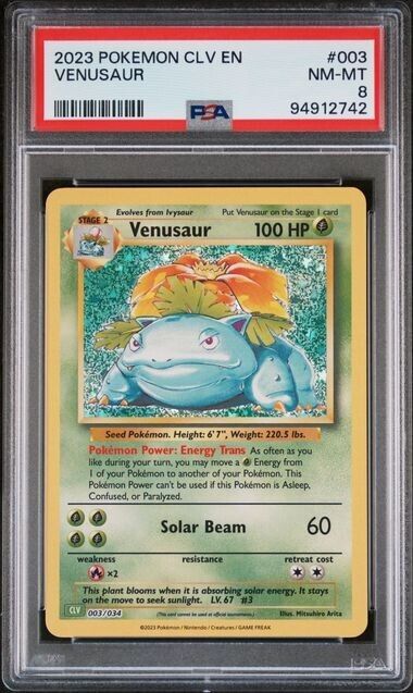 Venusaur Holo #003 PSA 8 CLV TCG Classic Collection 2023 Pokemon Card