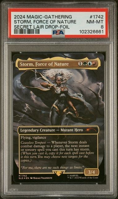 PSA 8 Storm, Force of Nature #1742 2024 Magic Marvel Secret Lair