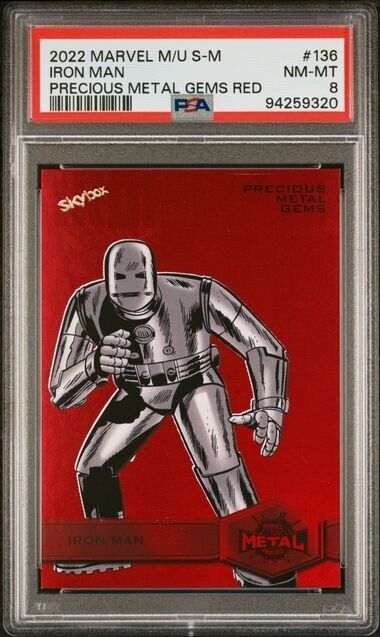 Iron Man #136 PSA 8 Red Precious Metal Gem /100 PMG 2022 Marvel Metal Spider-Man