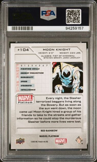 Moon Knight #104 Red Rainbow PSA 10 Upper Deck 2023 Marvel Platinum