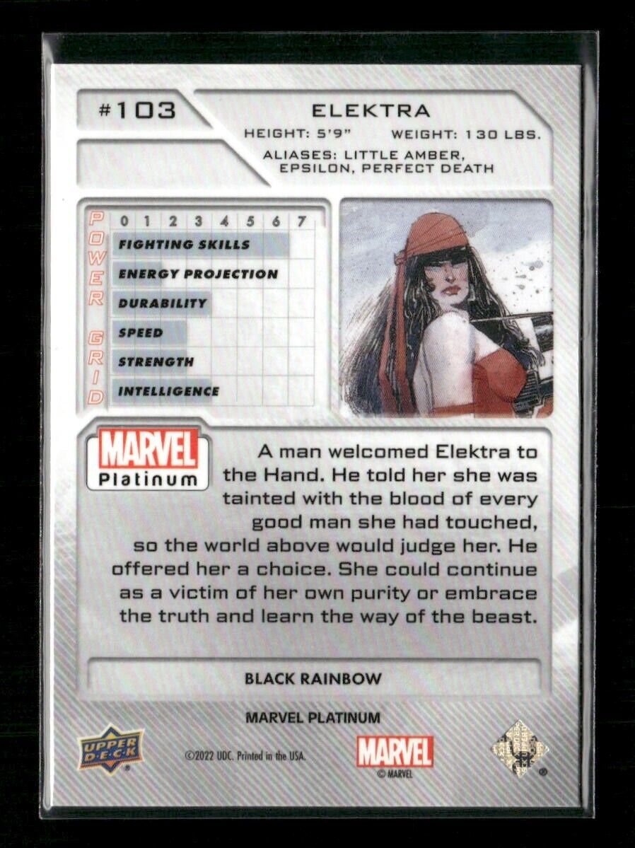 2023 Upper Deck Marvel Platinum Elektra #103 Black Rainbow