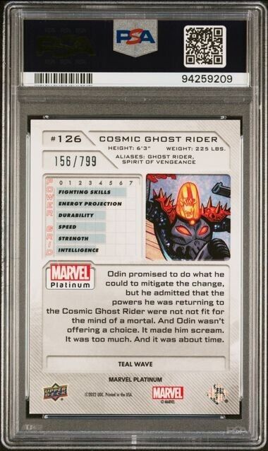 Cosmic Ghost Rider #126 Teal Wave /799 PSA 10 Upper Deck 2023 Marvel Platinum