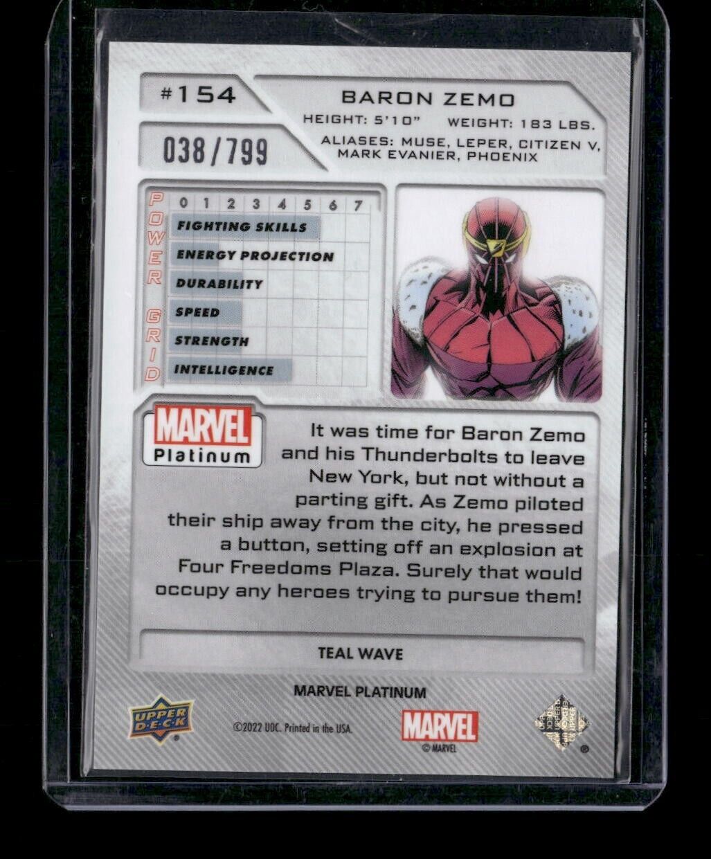 Baron Zemo #154 Teal Wave /799 Upper Deck 2023 Marvel Platinum