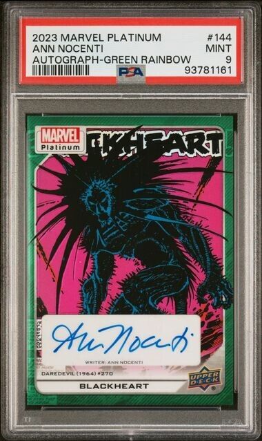 Blackheart #144 Creator Auto Green Rainbow /5 PSA 9 UD 2023 Marvel Platinum