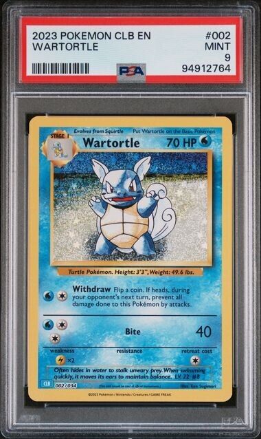 Wartortle Holo #002 PSA 9 CLB TCG Classic Collection 2023 Pokemon Card