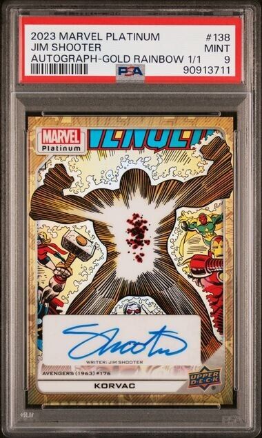 Korvac #138 Creator Auto Gold Rainbow 1/1 PSA 9 UD 2023 Marvel Platinum