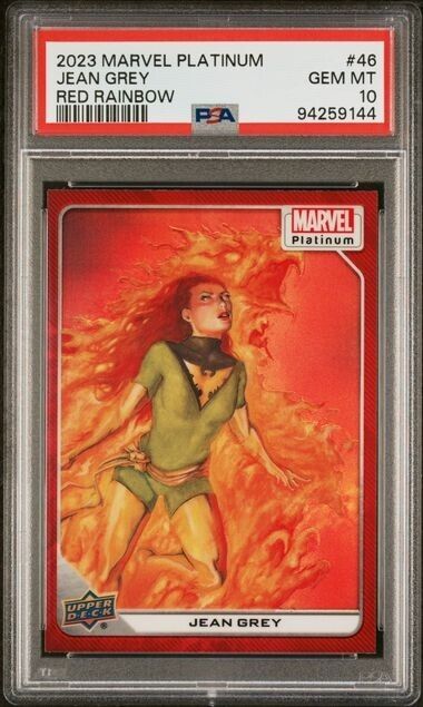 Jean Grey #46 Red Rainbow PSA 10 Upper Deck 2023 Marvel Platinum