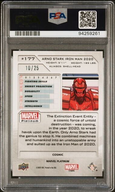 Arno Stark Iron Man #177 Cosmic /25 PSA 10 Upper Deck 2023 Marvel Platinum