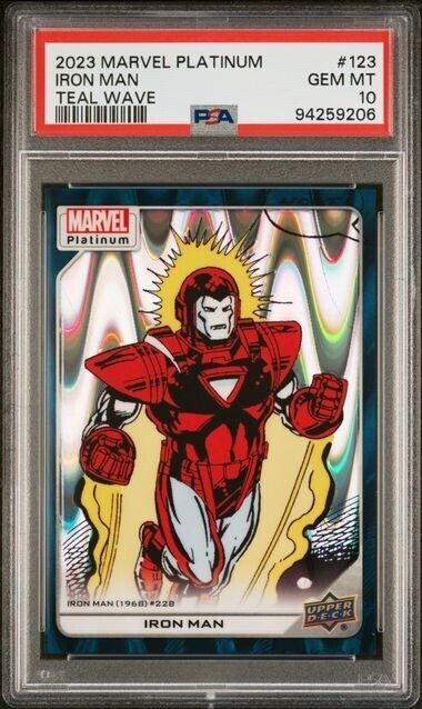 Iron Man #123 Teal Wave /799 PSA 10 Upper Deck 2023 Marvel Platinum