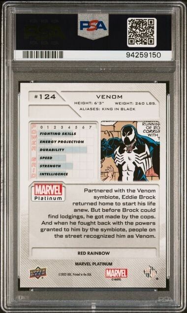 Venom #124 Red Rainbow PSA 10 Upper Deck 2023 Marvel Platinum