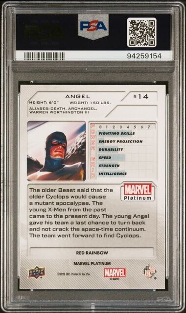 Angel #14 Red Rainbow PSA 10 Upper Deck 2023 Marvel Platinum