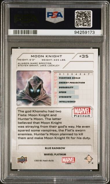 Moon Knight #35 Blue Rainbow PSA 10 Upper Deck 2023 Marvel Platinum