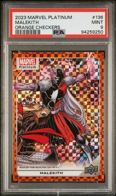 Malekith #136 Orange Checkers /33 PSA 9 Upper Deck 2023 Marvel Platinum