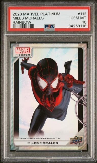 Miles Morales #112 Rainbow PSA 10 Upper Deck 2023 Marvel Platinum